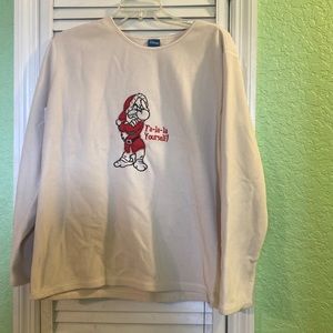 Disney Womens Grumpy Dwarf Snow White Christmas White Crewneck Top Large